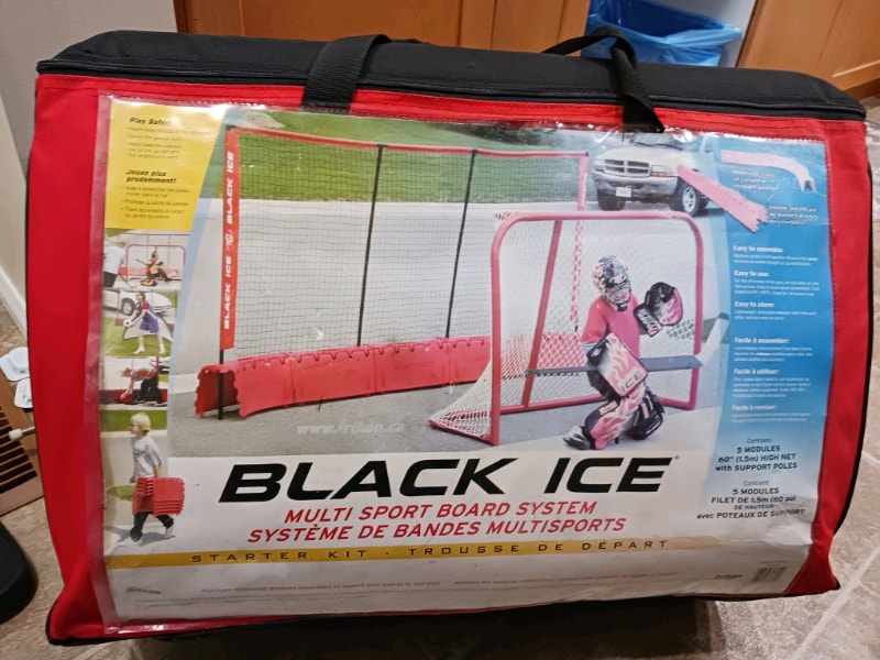 Black ice multi board background sports net hockey, soccer Hockey