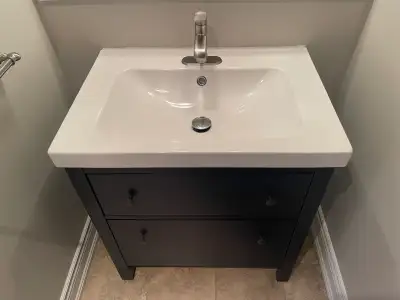 IKEA Hemnes bathroom vanity - blue (with faucet), View more