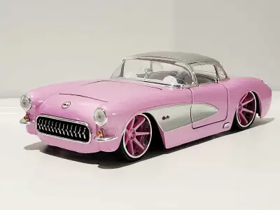 1957 Chevy Corvette pink slips 1:24 diecast model , View more