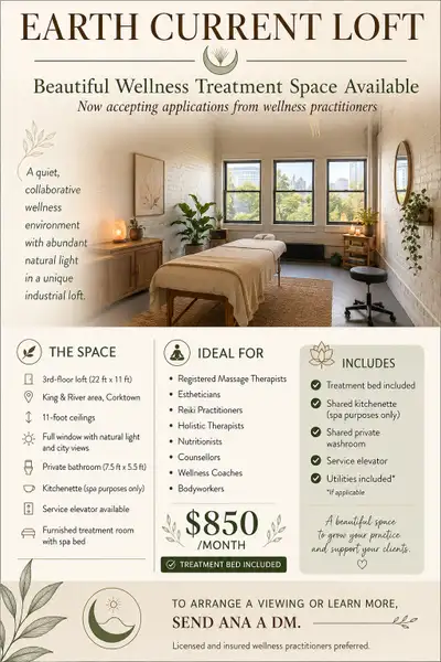 This is not a live in space. This is for a studio room in a loft building, suited to a wellness prac...