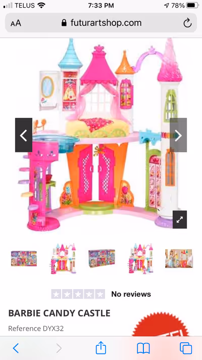 This Barbie Candy Castle is the perfect place for Barbie to relax and play! This castle is 2 feet ta...