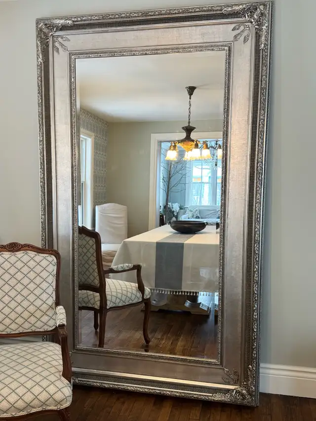 7.5 ft Oversized Silver-Leaf Baroque Mirror – Full Length in Home Décor & Accents in Ottawa - Image 5