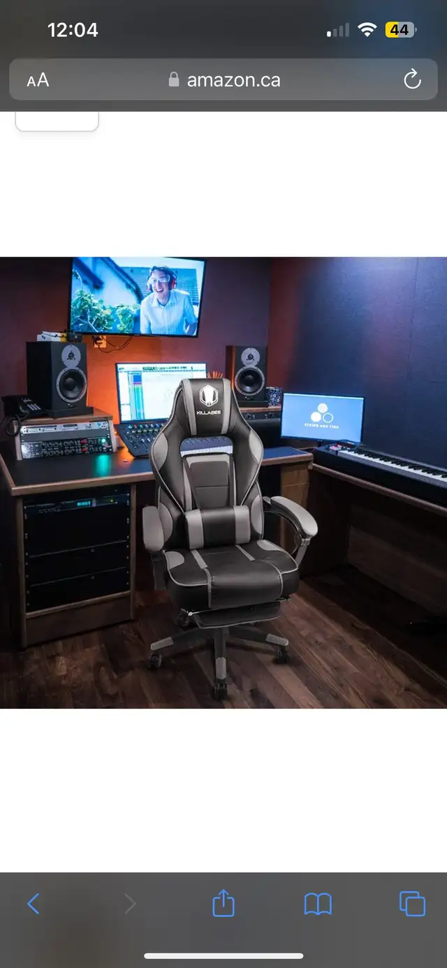 KILLABEE Massage Gaming Chair High Back PU Leather PC Racing in Chairs & Recliners in Markham / York Region - Image 6