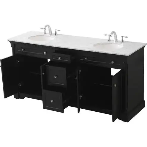 72” Double Vanity – Solid Wood + Carrara Marble Top (Brand New) in Cabinets & Countertops in Oakville / Halton Region - Image 2