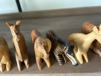 Vintage Kenya Africa  handcrafted wood Napkin Rings, View more