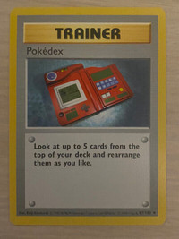 Pokemon SHADOWLESS Trainer Pokedex card - Base set