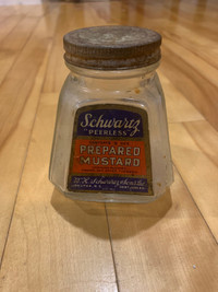 Antique 1940s Mustard Bottle