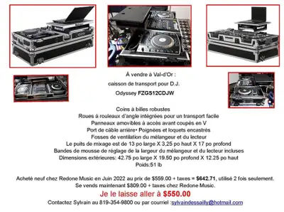 Caisson de transport pour D.J. Odyssey FZGS12CDJW, View more