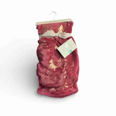NEW Lullaby Maroon & Gold Baby Blanket & My First Christmas Sock, View more