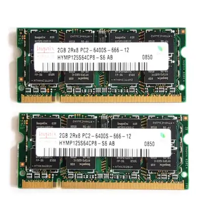 Hynix 2GB DDR2 SODIMM RAM Module (PC2-6400S-666-12 | HYMP125S64CP8-S6) Upgrade your laptop or deskto...