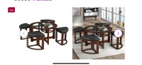 Landaverde Coffee Table with 4 stools