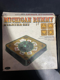1960s Michigan Rummy Board Game Lowe Plastic Tray