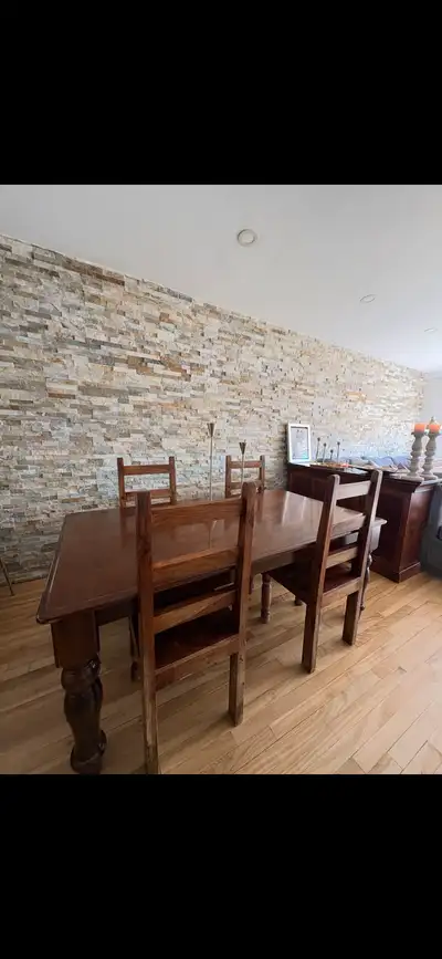Solid Wood Dining Table and Chairs, View more