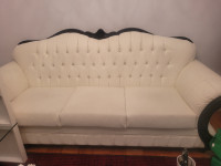 Selling 3 Piece White Leather Couches Set for $300