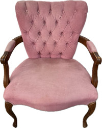 Vintage Pink MCM Chair With Tufted Back