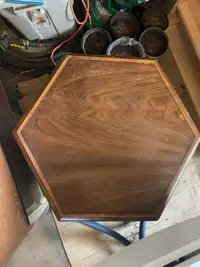 Hexagon shaped side table. Solid wood 