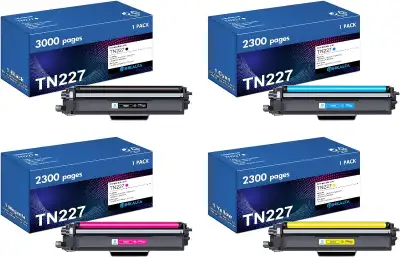 NEW: Toner Cartridge for Brother TN227 TN223, 4 Pack, View more