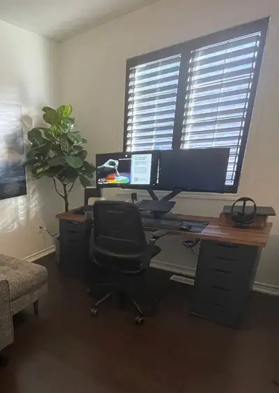 Dual Samsung 27” Curved Monitors (C27F396FHN) and Arm  Mount, View more