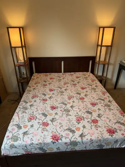 IKEA queen bed with or without mattress , View more