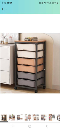 TOOLF Rolling Storage Cart with 6 Drawers,Utility Cart with Draw