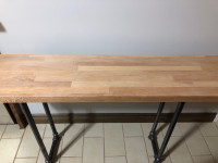 Butcher block console table/sofa table/hall table 