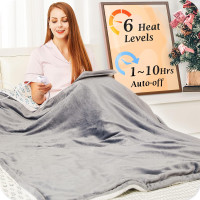 Electric Heated Blanket Throw Flannel Sherpa Fast Heating 50"x60