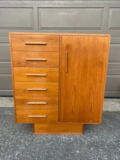 MCM Teak Tallboy Cabinet, View more
