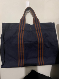 Authentic hermes canvas tote bag