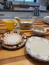 Vintage Gravy boats and plates 
