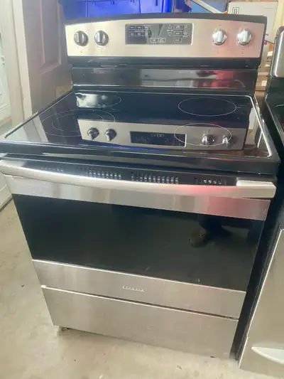 2 years old Amana stainless steel stove  30” self cleaning oven, View more
