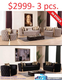 SOFA LOVESEAT CHAIR FABRIC GOLD LIVING ARV FURNITURE MISSISSAUGA