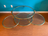 MCM Milo Baughman Style Four Level Brass Circular Coffee Table