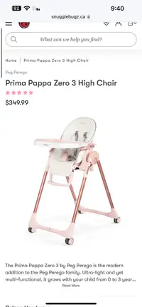 Leg prefer pink high chair