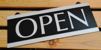 Open and closed double sided window sign