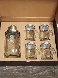 NEW Mason Jar Shaker & Shot Glass Set