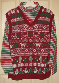 American Rag Layered Turtleneck Ugly Christmas Sweater XL Unisex