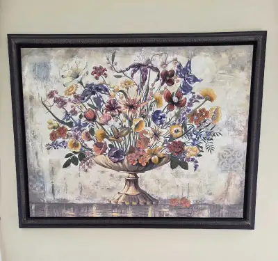 Bombay Co. large framed canvas print of a floral still life, View more