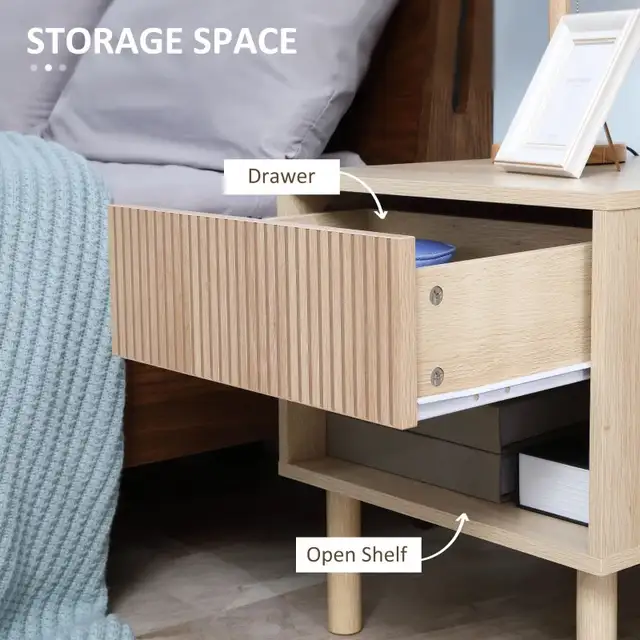 Modern Nightstand, Side Table with Storage Shelf and Drawer in Dressers & Wardrobes in Markham / York Region - Image 4