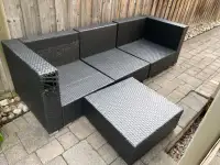 Four peice black patio furniture set
