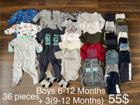 Baby Boy Clothes Size 6-12 Months 