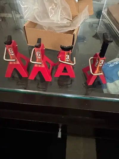 Red 6 Ton Jack Stands (Set of 4)model display, View more
