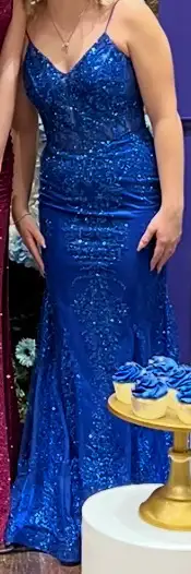 Blue Reinstone, sequence Mermaid Style Dress in Women's - Dresses & Skirts in Kitchener / Waterloo - Image 3