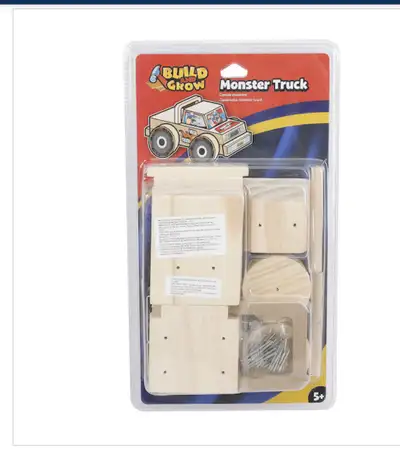 Build and Grow Kid's Wooden Monster Truck Building Kit, View more
