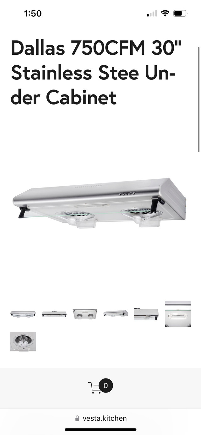 Brand new Vesta 750 CFM Wall mounted kitchen range hood for sale in Cabinets & Countertops in Oshawa / Durham Region - Image 4
