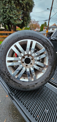 Four 20" Lincoln Mark LT Chrome rims w Michelin tires