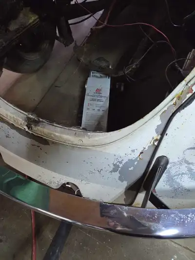 1972 vw beetle convertible rolling chassis has new pans sitting in place needs luggage area replaced...