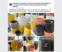 Brand new porcelain flower pots
