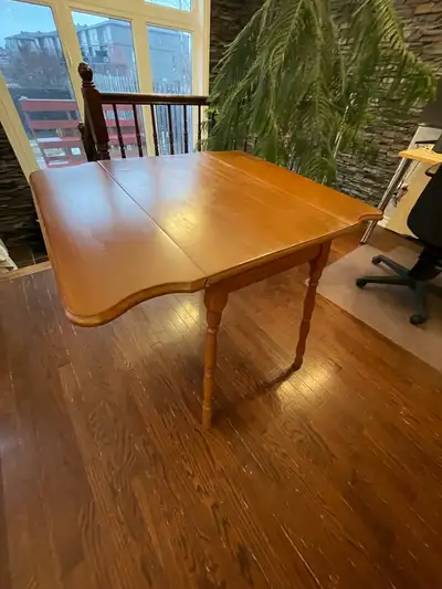 Vintage Drop‑Leaf Wood Table, View more