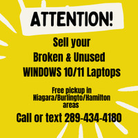 WE P.A.Y!: Damaged Windows 10/11 laptops-FREE PICKUPDamaged Wind