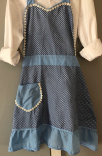 1950's Inspired Blue Polka Dot Apron and NEW Men's XL Clothes